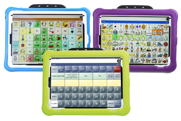 Three Via Pro devices with each language system shown